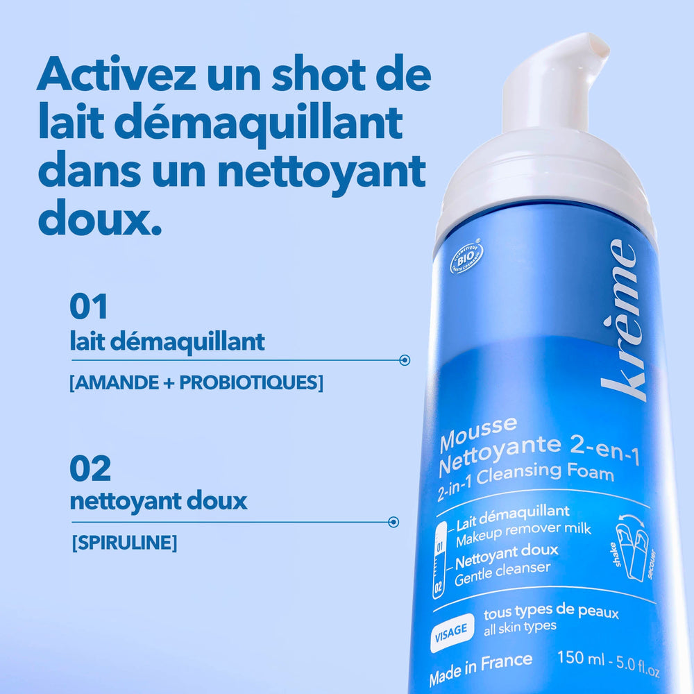 Mousse Nettoyante 2-en-1 Format Voyage
