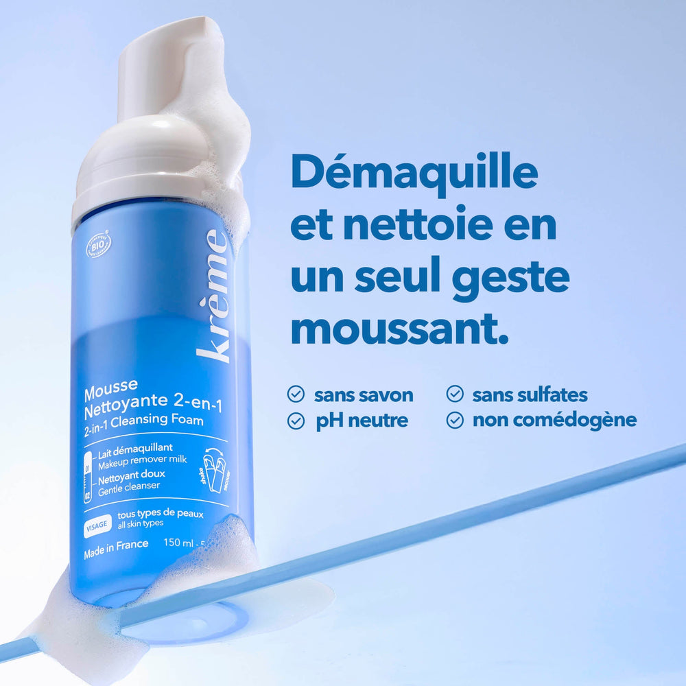 Mousse Nettoyante 2-en-1